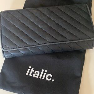 Italic quilted leather large wallet